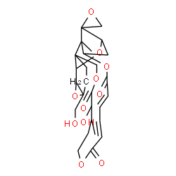 ChemSpider 2D Image | 13'-Hydroxy-6'-(hydroxymethyl)-14',26'-dimethyl-12'H,18'H,23'H-spiro[oxirane-2,27'-[2,5,11,17,24]pentaoxapentacyclo[23.2.1.0~3,9~.0~4,6~.0~9,26~]octacosa[19,21]diene]-12',18',23'-trione | C27H34O11