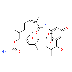 ChemSpider 2D Image | (4Z,6E,10E)-13,14,17-Trimethoxy-4,8,10,12,16-pentamethyl-3,20,22-trioxo-2-azabicyclo[16.3.1]docosa-1(21),4,6,10,18-pentaen-9-yl carbamate | C30H42N2O8