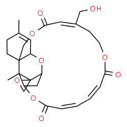 ChemSpider 2D Image | (12'E,18'Z,20'Z)-13'-(Hydroxymethyl)-5',25'-dimethyl-11'H,17'H,22'H-spiro[oxirane-2,26'-[2,10,16,23]tetraoxatetracyclo[22.2.1.0~3,8~.0~8,25~]heptacosa[4,12,18,20]tetraene]-11',17',22'-trione | C27H32O9