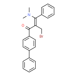 ChemSpider 2D Image | (2E)-1-(4-Biphenylyl)-2-(bromomethyl)-3-(dimethylamino)-3-phenyl-2-propen-1-one | C24H22BrNO