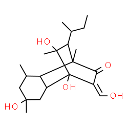 ChemSpider 2D Image | (10Z)-12-sec-Butyl-1,4,11-trihydroxy-10-(hydroxymethylene)-4,6,8,11-tetramethyltricyclo[6.2.2.0~2,7~]dodecan-9-one | C21H34O5