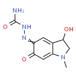 ChemSpider 2D Image | 2-(3-Hydroxy-1-methyl-6-oxo-1,2,3,6-tetrahydro-5H-indol-5-ylidene)hydrazinecarboxamide | C10H12N4O3