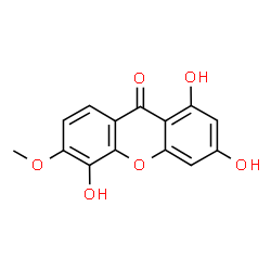 ChemSpider 2D Image | 6-Methoxy-1,3,5-trihydroxyxanthen-9-one | C14H10O6