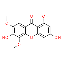 ChemSpider 2D Image | 1,3,6-Trihydroxy-5,7-Dimethoxyxanthen-9-one | C15H12O7