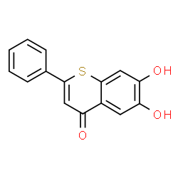 ChemSpider 2D Image | 6,7-Dihydroxy-2-phenylthiochromen-4-one | C15H10O3S