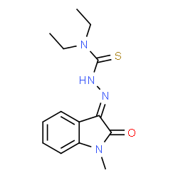 ChemSpider 2D Image | (2E)-N,N-Diethyl-2-(1-methyl-2-oxo-1,2-dihydro-3H-indol-3-ylidene)hydrazinecarbothioamide | C14H18N4OS