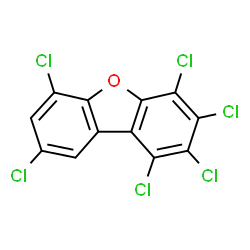 ChemSpider 2D Image | 1,2,3,4,6,8-Hexachlorodibenzofuran | C12H2Cl6O