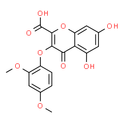 ChemSpider 2D Image | 3-(2,4-Dimethoxyphenoxy)-5,7-dihydroxy-4-oxo-4H-chromene-2-carboxylic acid | C18H14O9