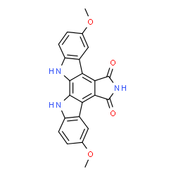 ChemSpider 2D Image | 3,9-Dimethoxy-12,13-dihydro-5H-indolo[2,3-a]pyrrolo[3,4-c]carbazole-5,7(6H)-dione | C22H15N3O4