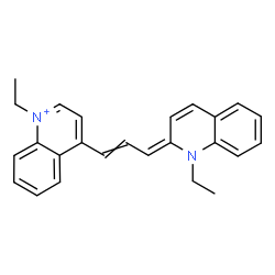 ChemSpider 2D Image | 1-Ethyl-4-[(3E)-3-(1-ethyl-2(1H)-quinolinylidene)-1-propen-1-yl]quinolinium | C25H25N2