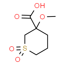 ChemSpider 2D Image | 3-Methoxytetrahydro-2H-thiopyran-3-carboxylic acid 1,1-dioxide | C7H12O5S
