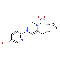 ChemSpider 2D Image | (3E)-3-{Hydroxy[(5-hydroxy-2-pyridinyl)amino]methylene}-2-methyl-2,3-dihydro-4H-thieno[2,3-e][1,2]thiazin-4-one 1,1-dioxide | C13H11N3O5S2