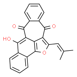 ChemSpider 2D Image | 7-Hydroxy-1-(2-methyl-1-propen-1-yl)-2-oxabenzo[g]naphtho[1,2,3-cd]azulene-8,13-dione | C24H16O4