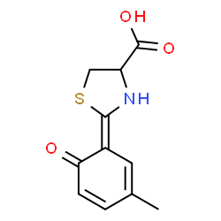 ChemSpider 2D Image | (2Z)-2-(3-Methyl-6-oxo-2,4-cyclohexadien-1-ylidene)-1,3-thiazolidine-4-carboxylic acid | C11H11NO3S