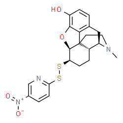 ChemSpider 2D Image | (5beta,6beta)-17-Methyl-6-[(5-nitro-2-pyridinyl)disulfanyl]-4,5-epoxymorphinan-3-ol | C22H23N3O4S2