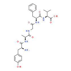 ChemSpider 2D Image | L-Tyrosyl-L-alanylglycyl-L-phenylalanyl-L-valine | C28H37N5O7