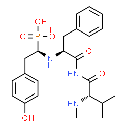 ChemSpider 2D Image | Nalpha-[(1R)-2-(4-Hydroxyphenyl)-1-phosphonoethyl]-N-[(2S)-3-methyl-2-(methylamino)butanoyl]-L-phenylalaninamide | C23H32N3O6P