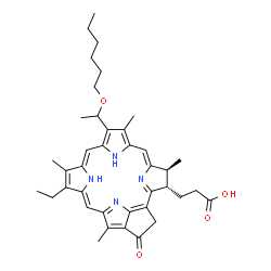 ChemSpider 2D Image | 2-(1-Hexyloxyethyl)-2-devinyl pyropheophorbide-a | C39H48N4O4