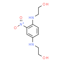 ChemSpider 2D Image | 2,2'-[(2-Nitro-1,4-phenylene)diimino]diethanol | C10H15N3O4