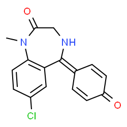 ChemSpider 2D Image | 7-Chloro-1-methyl-5-(4-oxo-2,5-cyclohexadien-1-ylidene)-1,3,4,5-tetrahydro-2H-1,4-benzodiazepin-2-one | C16H13ClN2O2