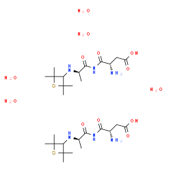 ChemSpider 2D Image | N-{(2R)-2-[(2,2,4,4-Tetramethyl-3-thietanyl)amino]propanoyl}-L-alpha-asparagine hydrate (2:5) | C28H60N6O13S2