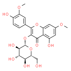 ChemSpider 2D Image | 5-Hydroxy-2-(4-hydroxy-3-methoxyphenyl)-7-methoxy-4-oxo-4H-chromen-3-yl beta-D-glucopyranoside | C23H24O12