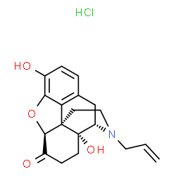 ChemSpider 2D Image | (5beta,9alpha,13alpha,14alpha)-17-Allyl-3,14-dihydroxy-4,5-epoxymorphinan-6-one hydrochloride (1:1) | C19H22ClNO4