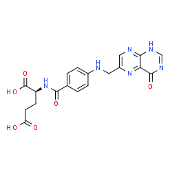 ChemSpider 2D Image | N-(4-{[(4-Oxo-1,4-dihydro-6-pteridinyl)methyl]amino}benzoyl)-L-glutamic acid | C19H18N6O6