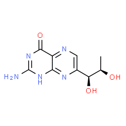 ChemSpider 2D Image | 2-Amino-7-[(1S,2R)-1,2-dihydroxypropyl]-4(1H)-pteridinone | C9H11N5O3