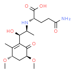 ChemSpider 2D Image | N~2~-{(1R,2S)-1-[(3S,5S)-3,5-Dimethoxy-2-methyl-6-oxo-1-cyclohexen-1-yl]-1-hydroxy-2-propanyl}-L-glutamine | C17H28N2O7