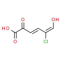 ChemSpider 2D Image | (3E,5E)-5-Chloro-6-hydroxy-2-oxo-3,5-hexadienoic acid | C6H5ClO4