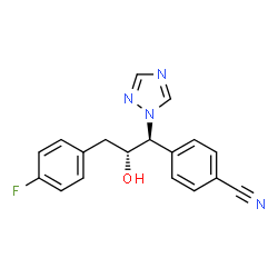 ChemSpider 2D Image | 4-[(1S,2R)-3-(4-fluorophenyl)-2-hydroxy-1-(1,2,4-triazol-1-yl)propyl]benzonitrile | C18H15FN4O