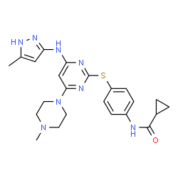 ChemSpider 2D Image | Tozasertib | C23H28N8OS