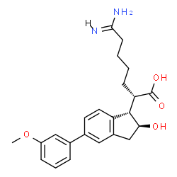 ChemSpider 2D Image | 6-CARBAMIMIDOYL-2-[2-HYDROXY-5-(3-METHOXY-PHENYL)-INDAN-1-YL]-HEXANOIC ACID | C23H28N2O4