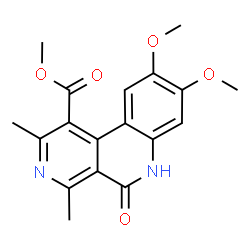 ChemSpider 2D Image | Methyl 8,9-dimethoxy-2,4-dimethyl-5-oxo-5,6-dihydrobenzo[c][2,7]naphthyridine-1-carboxylate | C18H18N2O5