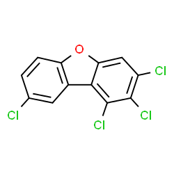 ChemSpider 2D Image | 1,2,3,8-Tetrachlorodibenzofuran | C12H4Cl4O