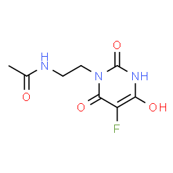 ChemSpider 2D Image | N-[2-(5-Fluoro-4-hydroxy-2,6-dioxo-3,6-dihydro-1(2H)-pyrimidinyl)ethyl]acetamide | C8H10FN3O4