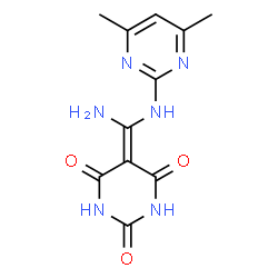 ChemSpider 2D Image | 5-{Amino[(4,6-dimethyl-2-pyrimidinyl)amino]methylene}-2,4,6(1H,3H,5H)-pyrimidinetrione | C11H12N6O3