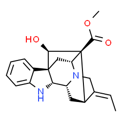 ChemSpider 2D Image | Methyl (2beta,3beta,5alpha,7alpha,15alpha,16R,17R,19E)-17-hydroxy-2,7-dihydro-7,17-cyclosarpagan-16-carboxylate | C21H24N2O3
