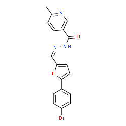 ChemSpider 2D Image | N'-{(Z)-[5-(4-Bromophenyl)-2-furyl]methylene}-6-methylnicotinohydrazide | C18H14BrN3O2