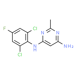 ChemSpider 2D Image | N-(2,6-Dichloro-4-fluorophenyl)-2-methyl-4,6-pyrimidinediamine | C11H9Cl2FN4