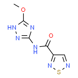 ChemSpider 2D Image | N-(5-Methoxy-1H-1,2,4-triazol-3-yl)-1,2,5-thiadiazole-3-carboxamide | C6H6N6O2S