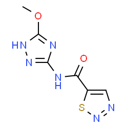 ChemSpider 2D Image | N-(5-Methoxy-1H-1,2,4-triazol-3-yl)-1,2,3-thiadiazole-5-carboxamide | C6H6N6O2S