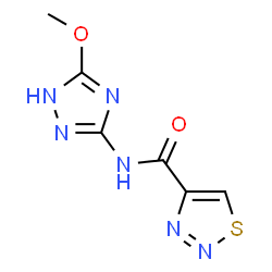 ChemSpider 2D Image | N-(5-Methoxy-1H-1,2,4-triazol-3-yl)-1,2,3-thiadiazole-4-carboxamide | C6H6N6O2S