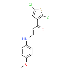 ChemSpider 2D Image | (2E)-1-(2,5-Dichloro-3-thienyl)-3-[(4-methoxyphenyl)amino]-2-propen-1-one | C14H11Cl2NO2S