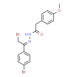 ChemSpider 2D Image | N'-[(1Z)-2-Bromo-1-(4-bromophenyl)ethylidene]-2-(4-methoxyphenyl)acetohydrazide | C17H16Br2N2O2