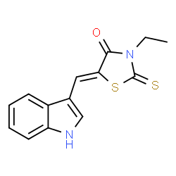 ChemSpider 2D Image | (5Z)-3-Ethyl-5-(1H-indol-3-ylmethylene)-2-thioxo-1,3-thiazolidin-4-one | C14H12N2OS2