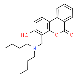 ChemSpider 2D Image | 4-[(Dibutylamino)methyl]-3-hydroxy-6H-benzo[c]chromen-6-one | C22H27NO3
