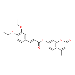 ChemSpider 2D Image | 4-Methyl-2-oxo-2H-chromen-7-yl (2E)-3-(3,4-diethoxyphenyl)acrylate | C23H22O6