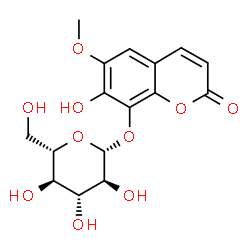 ChemSpider 2D Image | 7-Hydroxy-6-methoxy-2-oxo-2H-chromen-8-yl beta-L-glucopyranoside | C16H18O10